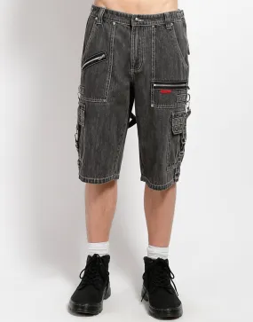 Easy Pack Windproof Design PUNK SHORT BLACK DENIM