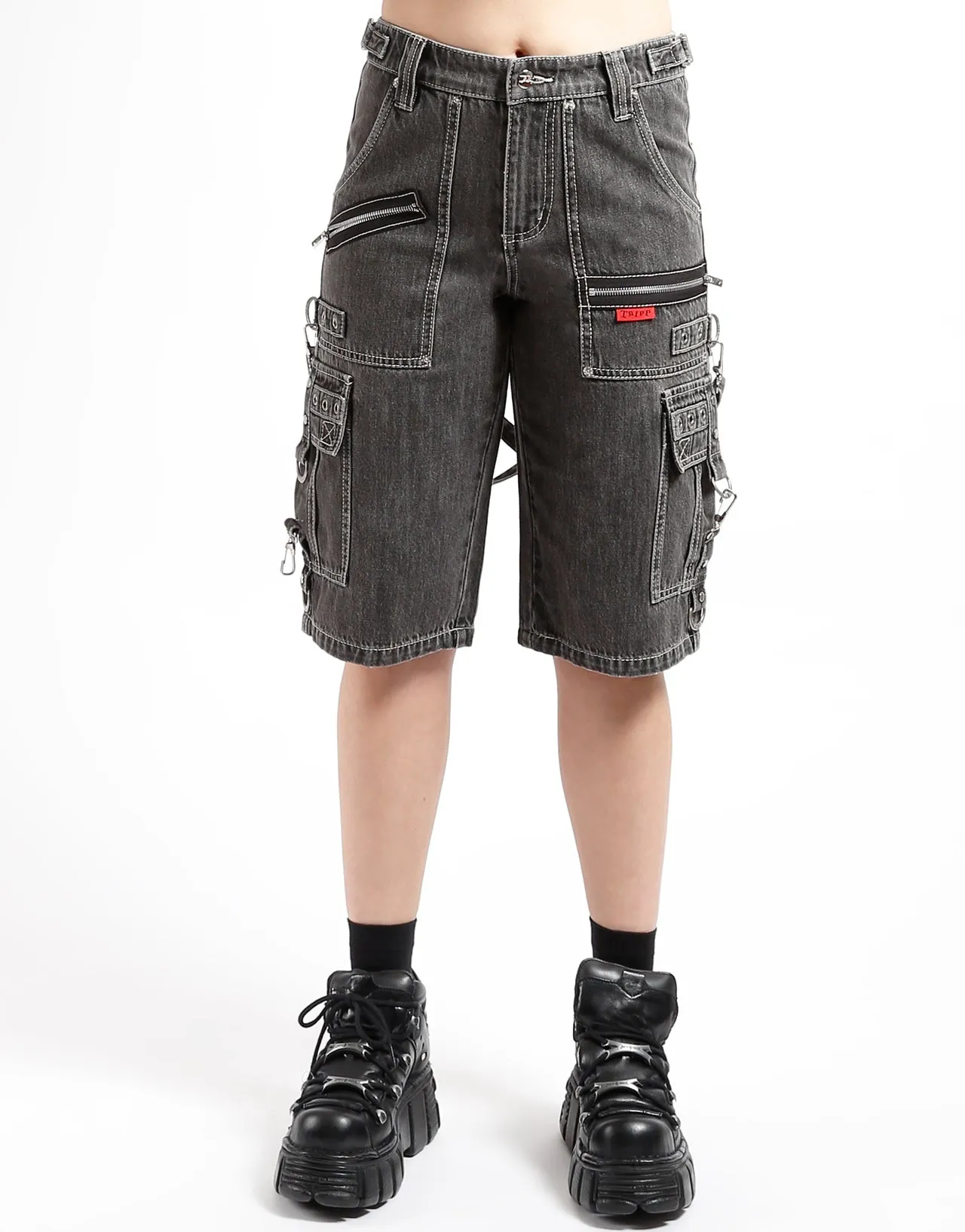 Tear Resistant PUNK SHORT BLACK DENIM