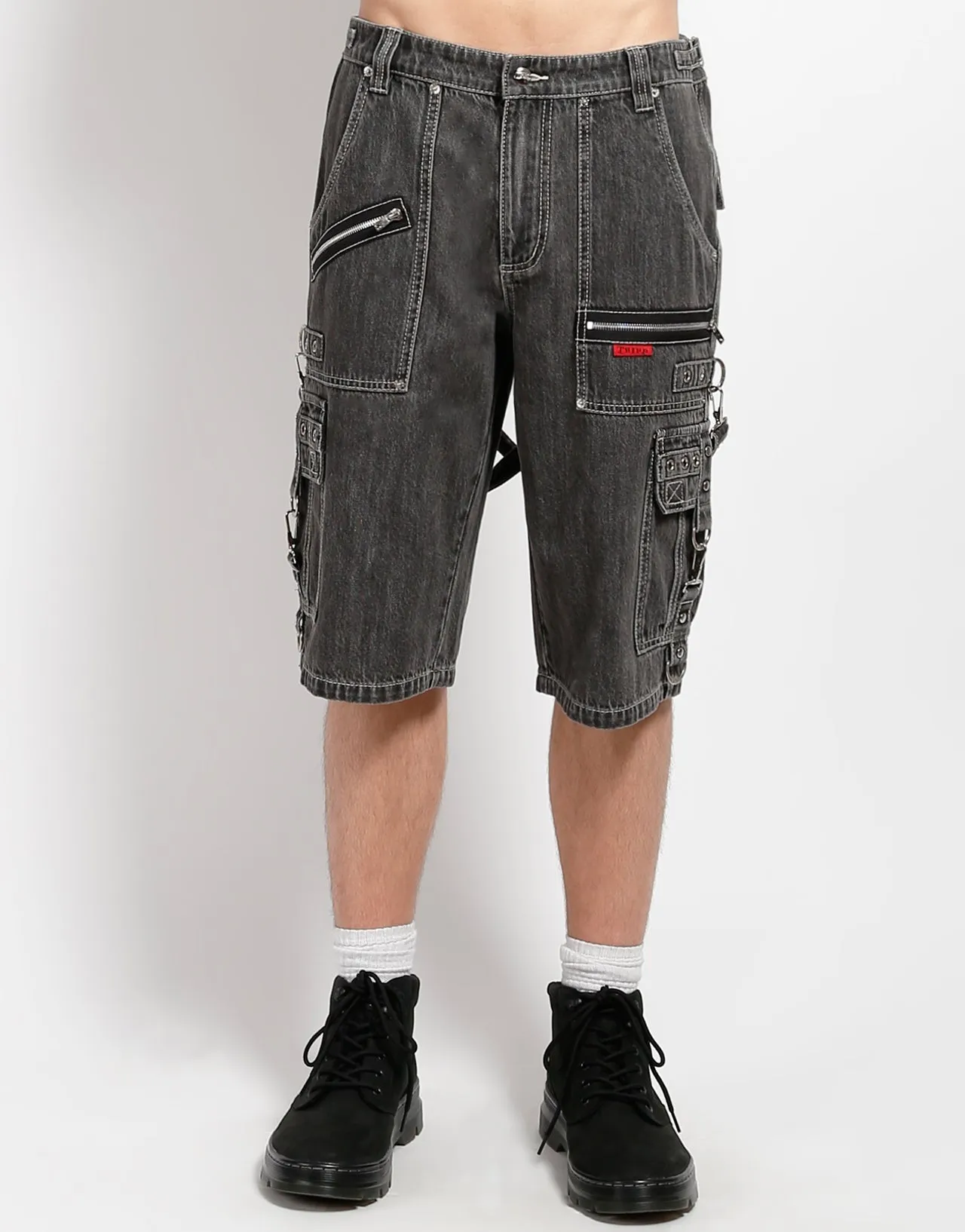 PUNK SHORT BLACK DENIM Back pockets Active Performance