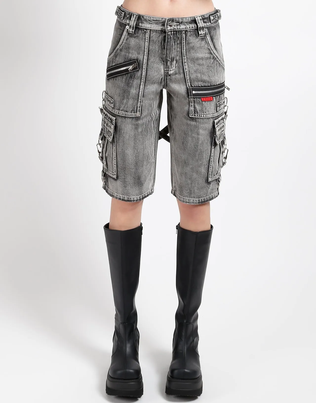 PUNK SHORT FOG WASH All Season Wear Flared bottom