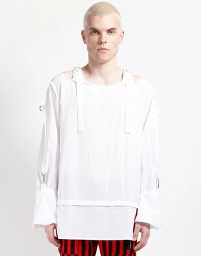 PUNK TOP WHITE Easy Care Fabric MeshVentilation