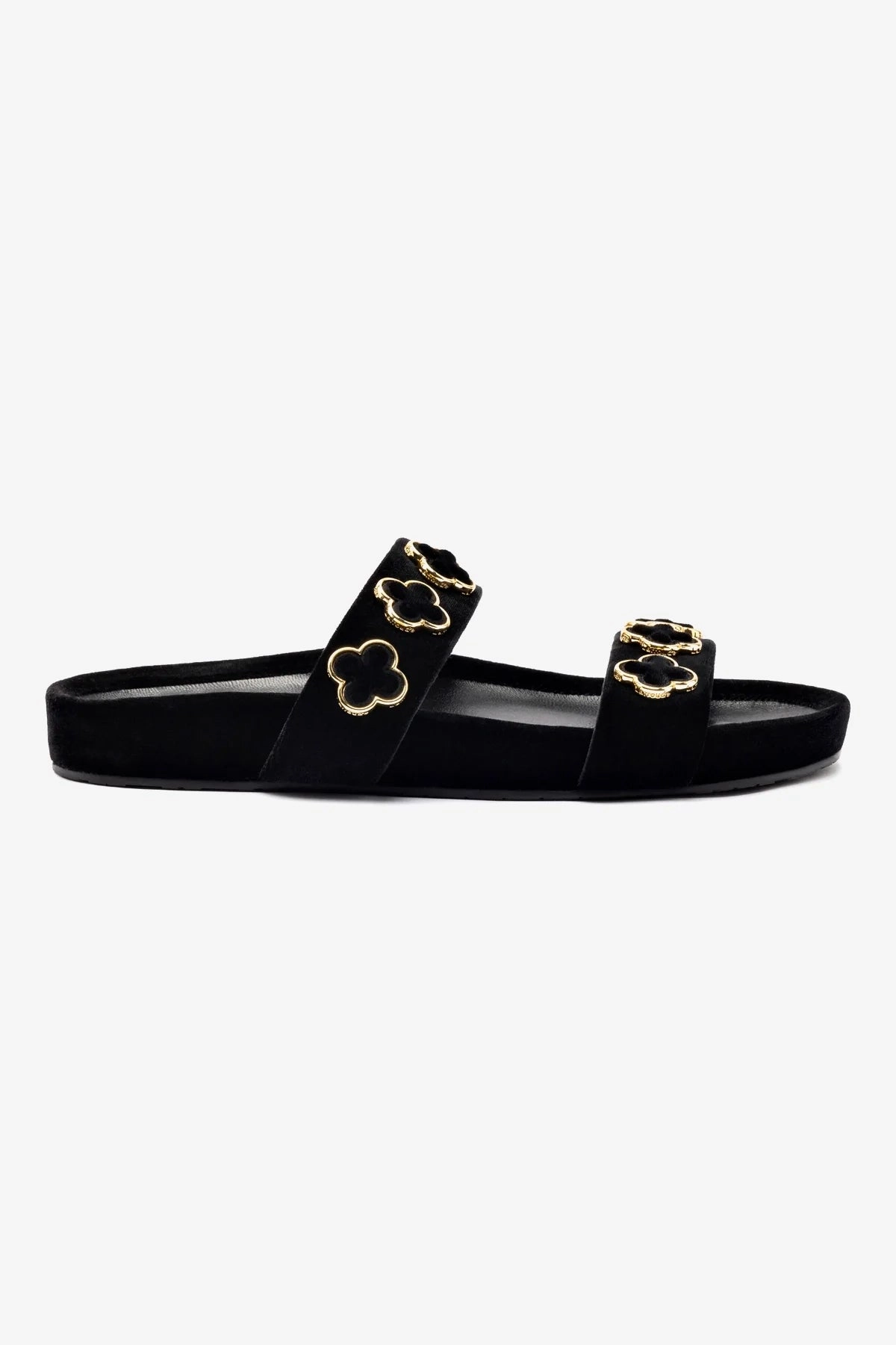 Milan Piccolo Slide In Black Velvet Picnic Spot Bay Step