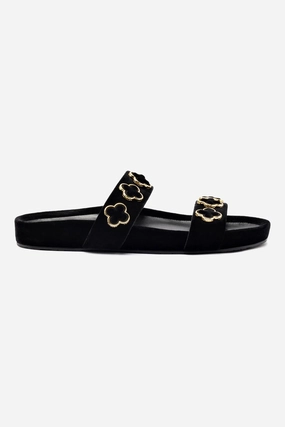Milan Piccolo Slide In Black Velvet French Charm Sale Day
