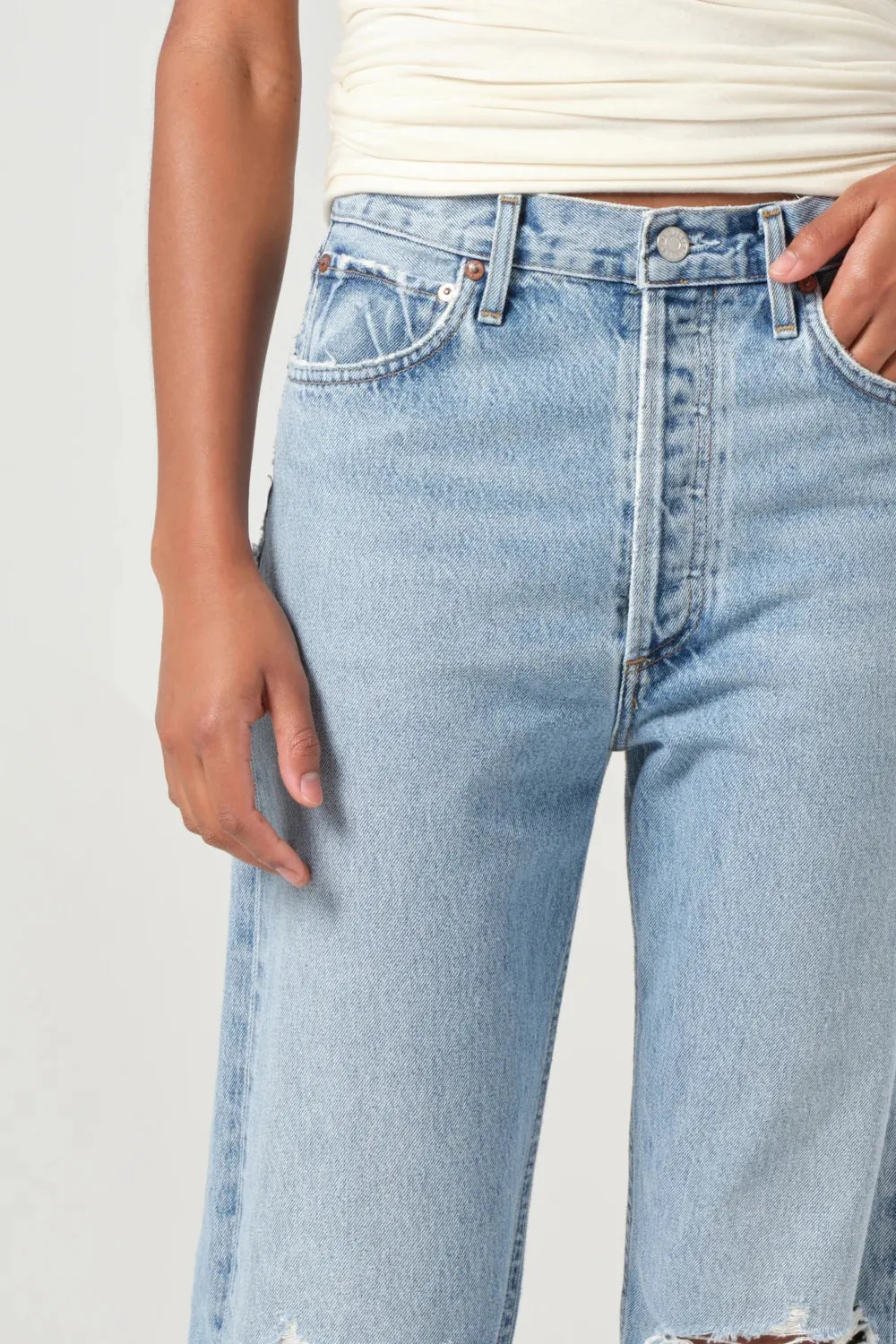 90's Mid Rise Straight Zero Waste Manufacturing Durable Hem