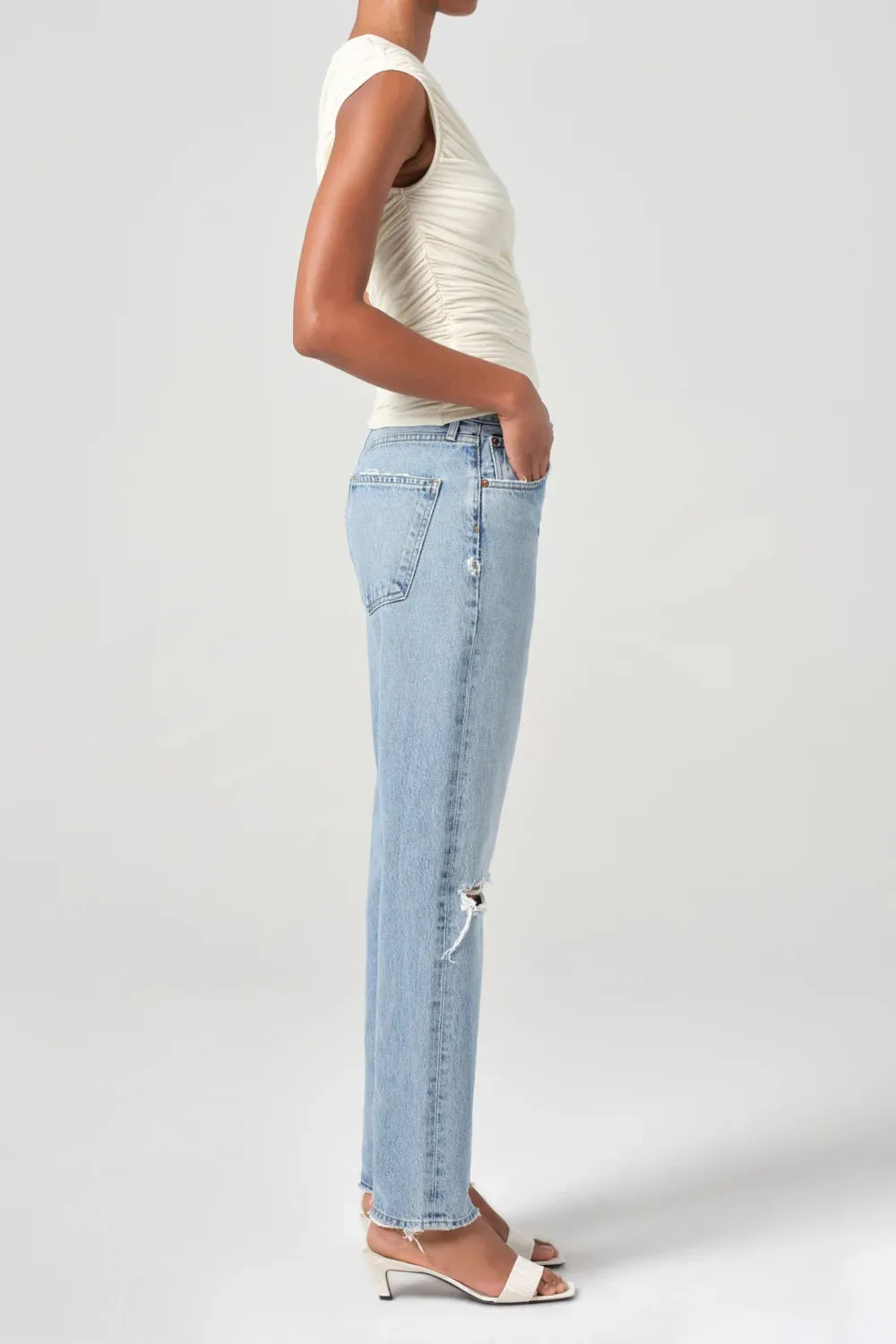 90's Mid Rise Straight FunctionalZipper