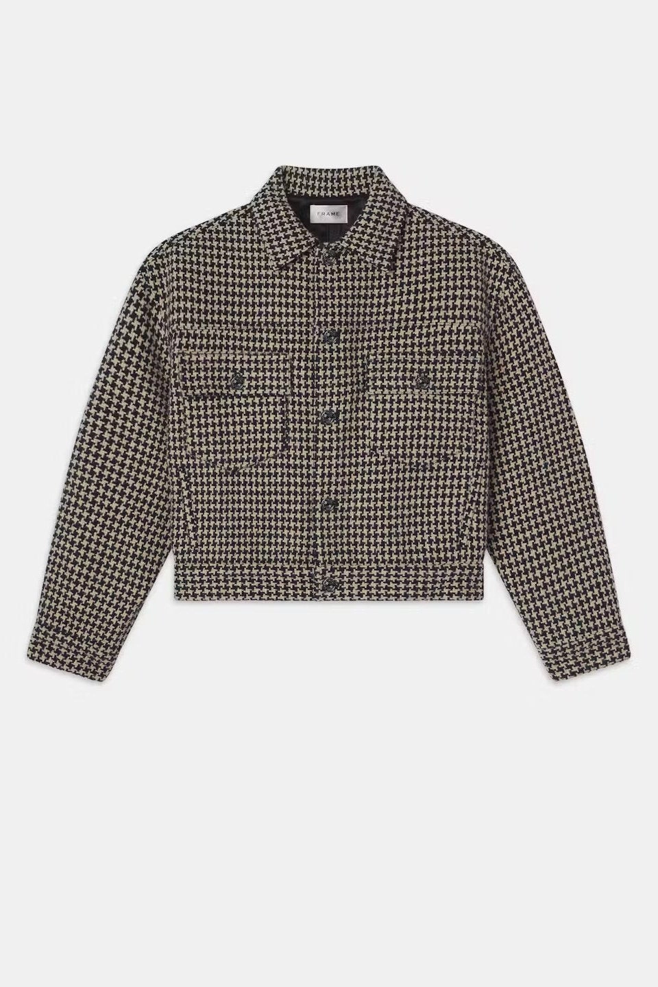 Teflon Coated Fabric Tweed Boxy Jacket