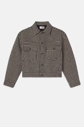 Teflon Coated Fabric Tweed Boxy Jacket