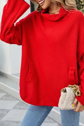 WOMENS LOOSE OVERSIZE HIGH NECK SWEATER adults' ZeroDistressFinish