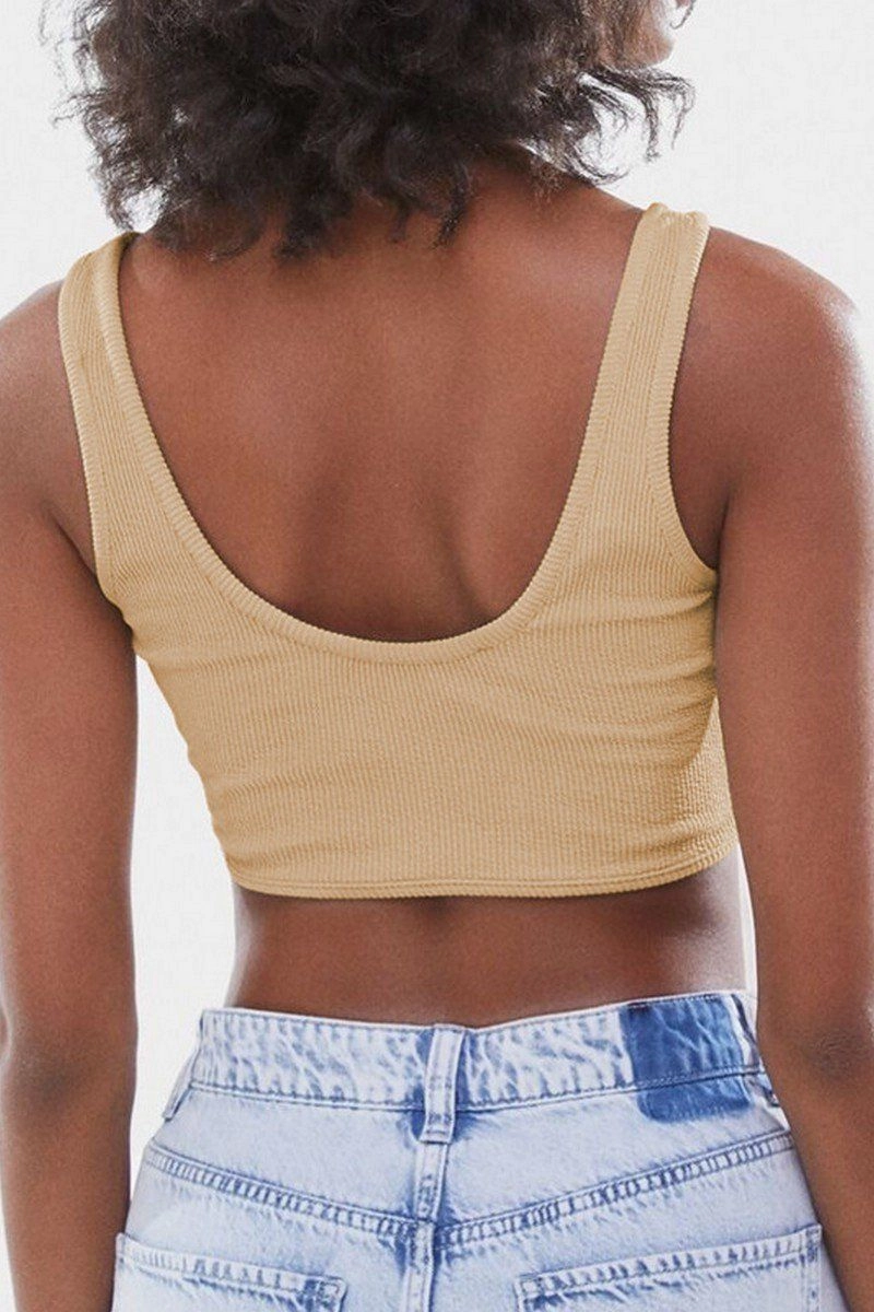 Loss - reduced WOMEN SEXY DEEP U NECK CROP TANK TOP