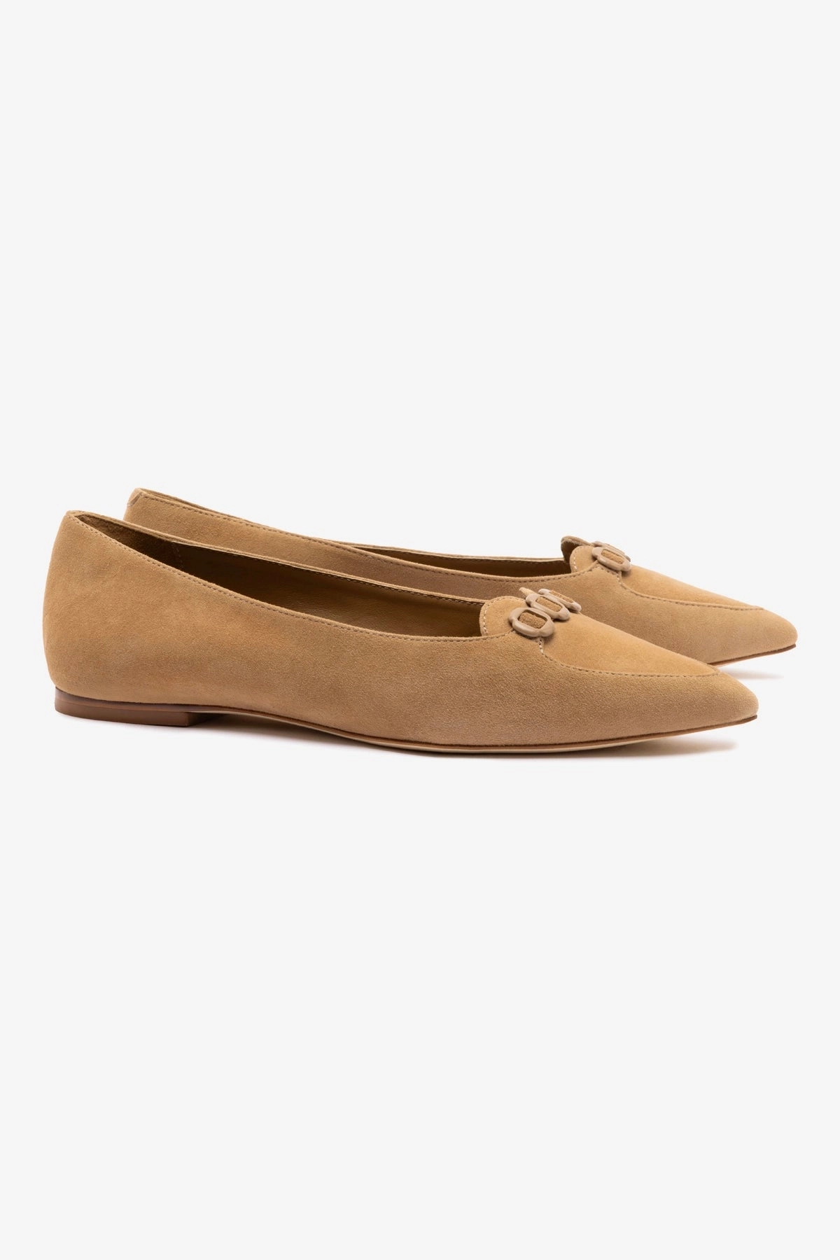 Durable Sole Audrey Flat In Hazelnut Suede