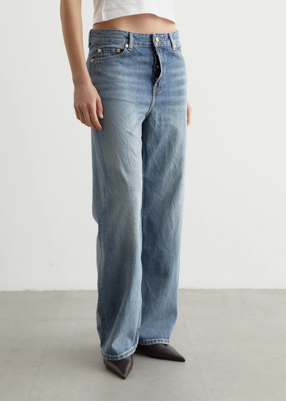 Luxury Textured Modern Fit Rigid Denim Izey Jeans 32"