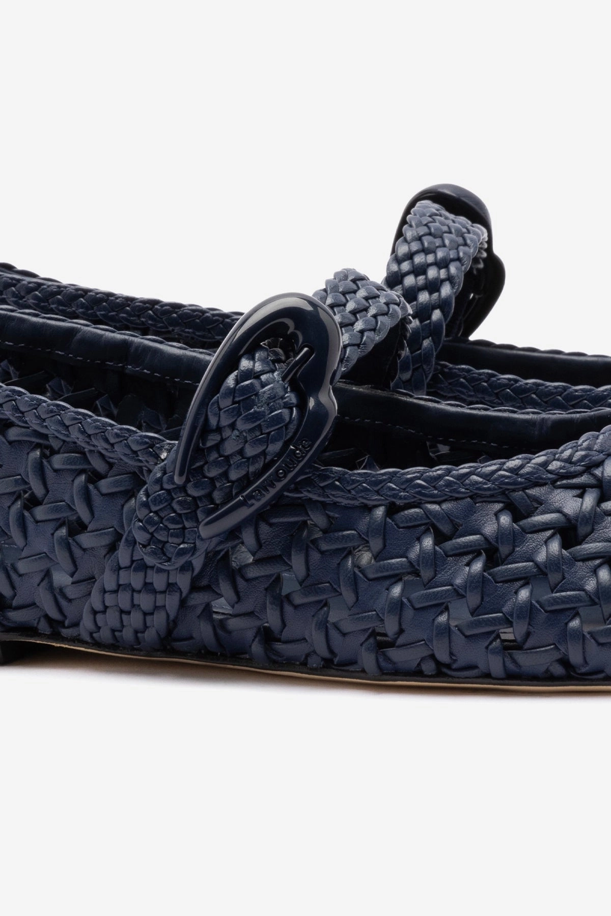 Anti-Fatigue Footwear Verona New Macrame Ballet Flat In Navy Leather