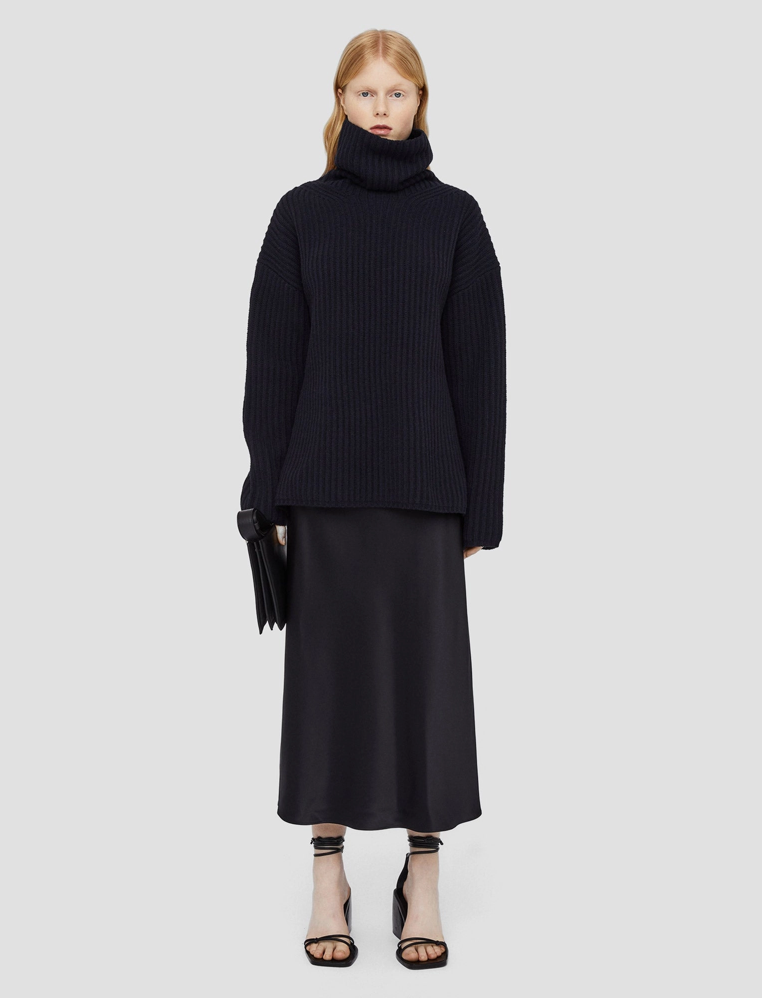 Cardigan Stitch High Neck Jumper Neutral Colors Chic Warmth