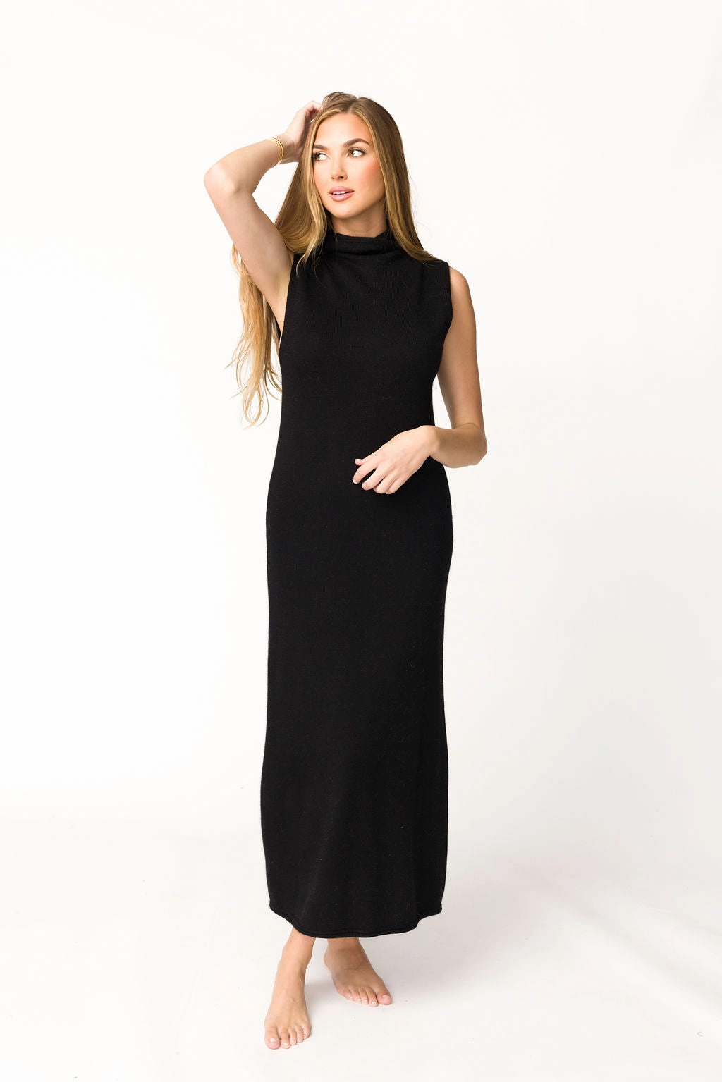 Quinn Turtleneck Maxi Dress in Black *Final-Sale* Rooftop-Event Day Love