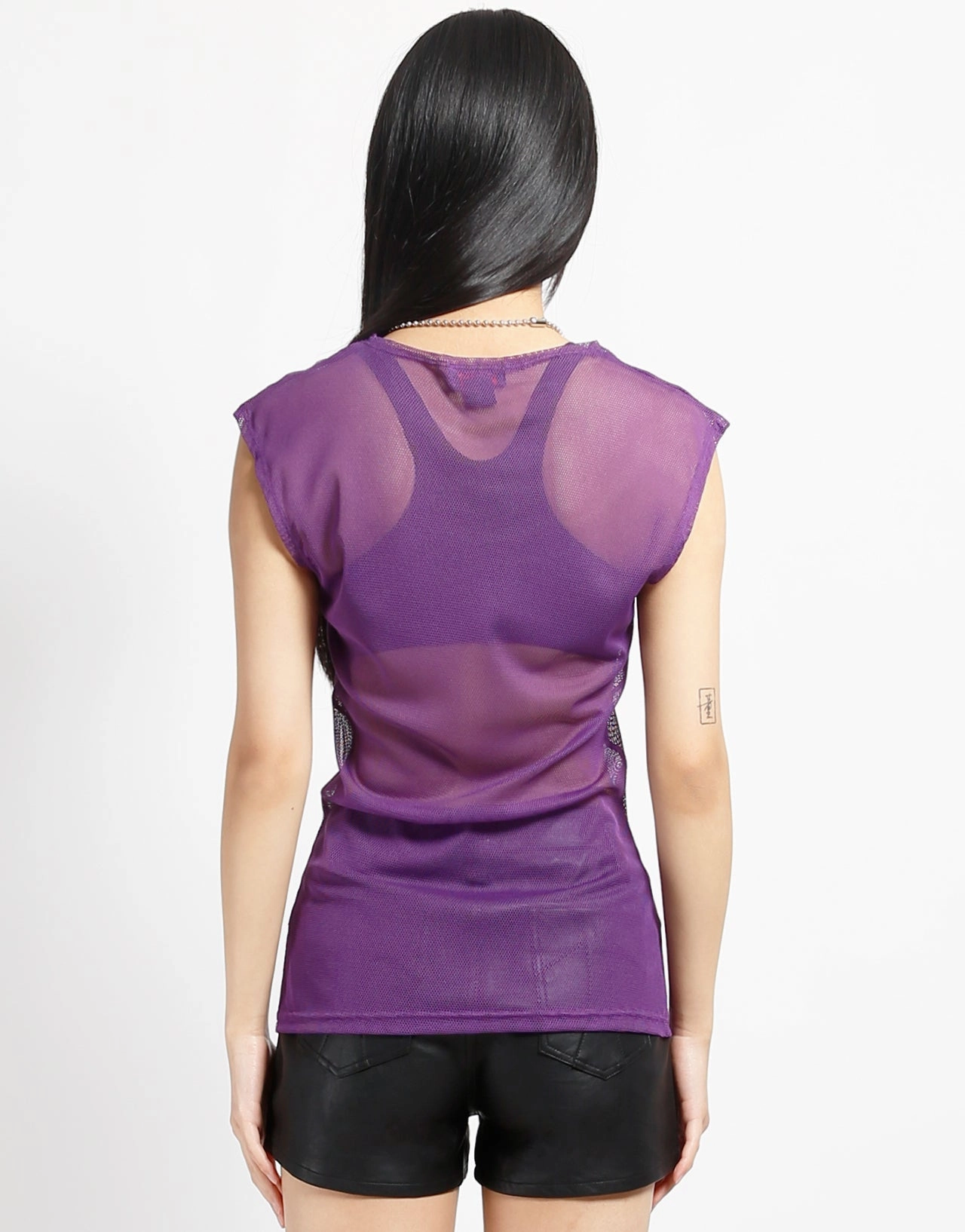 MUSCLE TANK FISHNET PURPLE Non Chafe Armholes