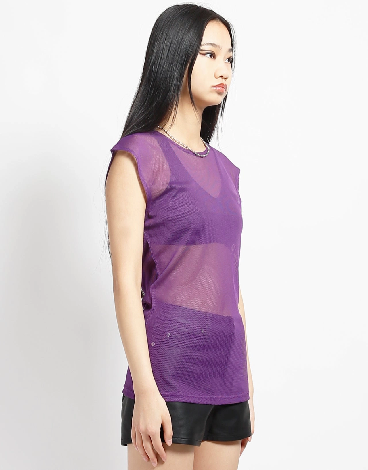 MUSCLE TANK FISHNET PURPLE OversizedSilhouette Soft Hoodie