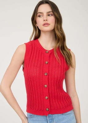 MultiPurposeUtility Carmen Button-Down Sweater Vest - Red