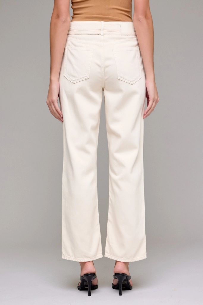 Simone Tie Waist Straight Wide Leg Ankle Jean Outdoor Adventure Earthy Affordable Unisex Wear