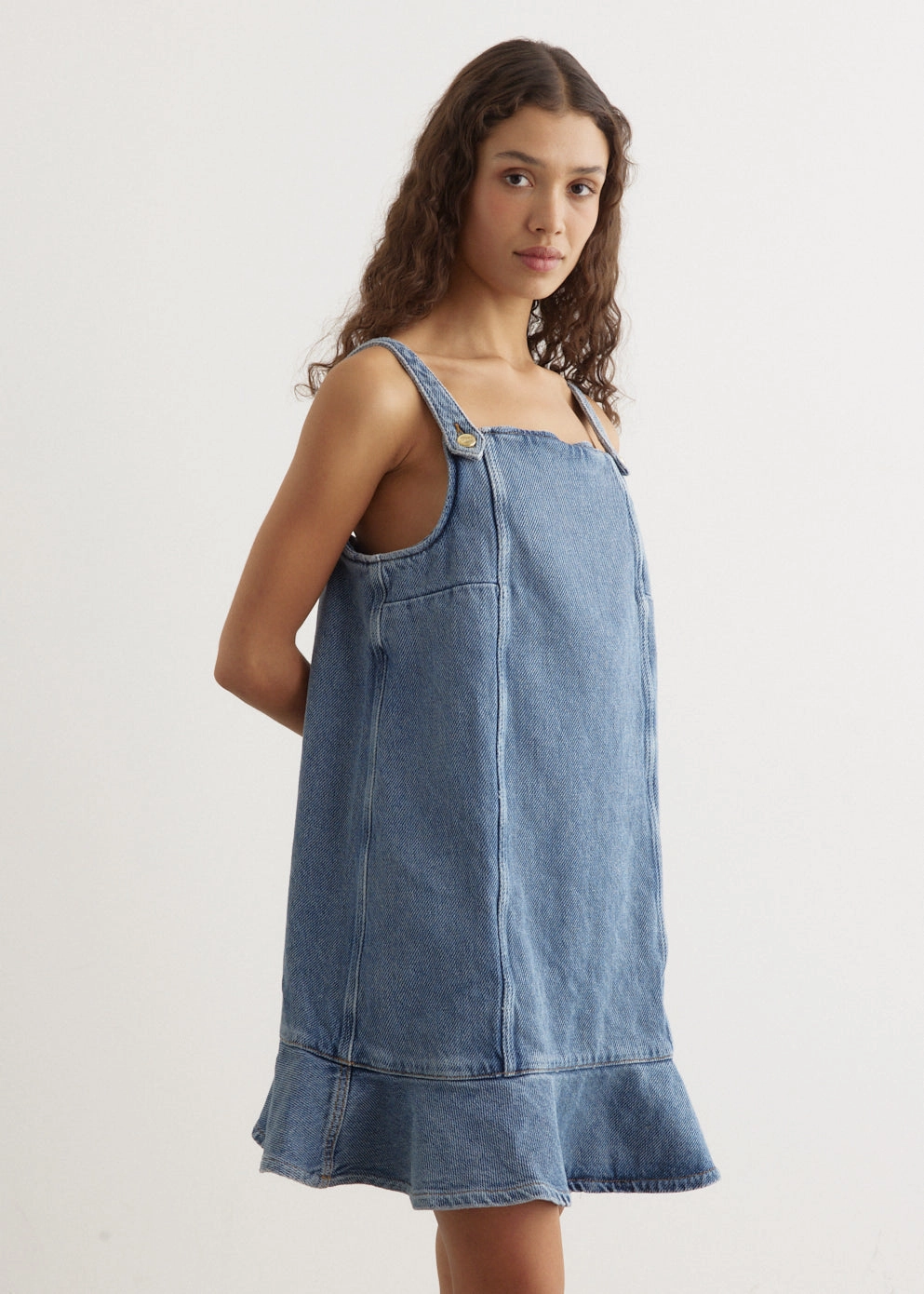 Heavy Denim Mini Dress Earthy Soft Cool And Clean