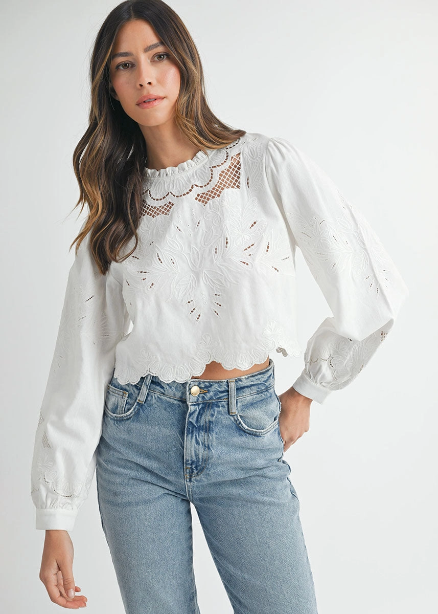 Vintage Hoodie Ribbed Collar Style Penn Embroidered Scallop Edge Top - White