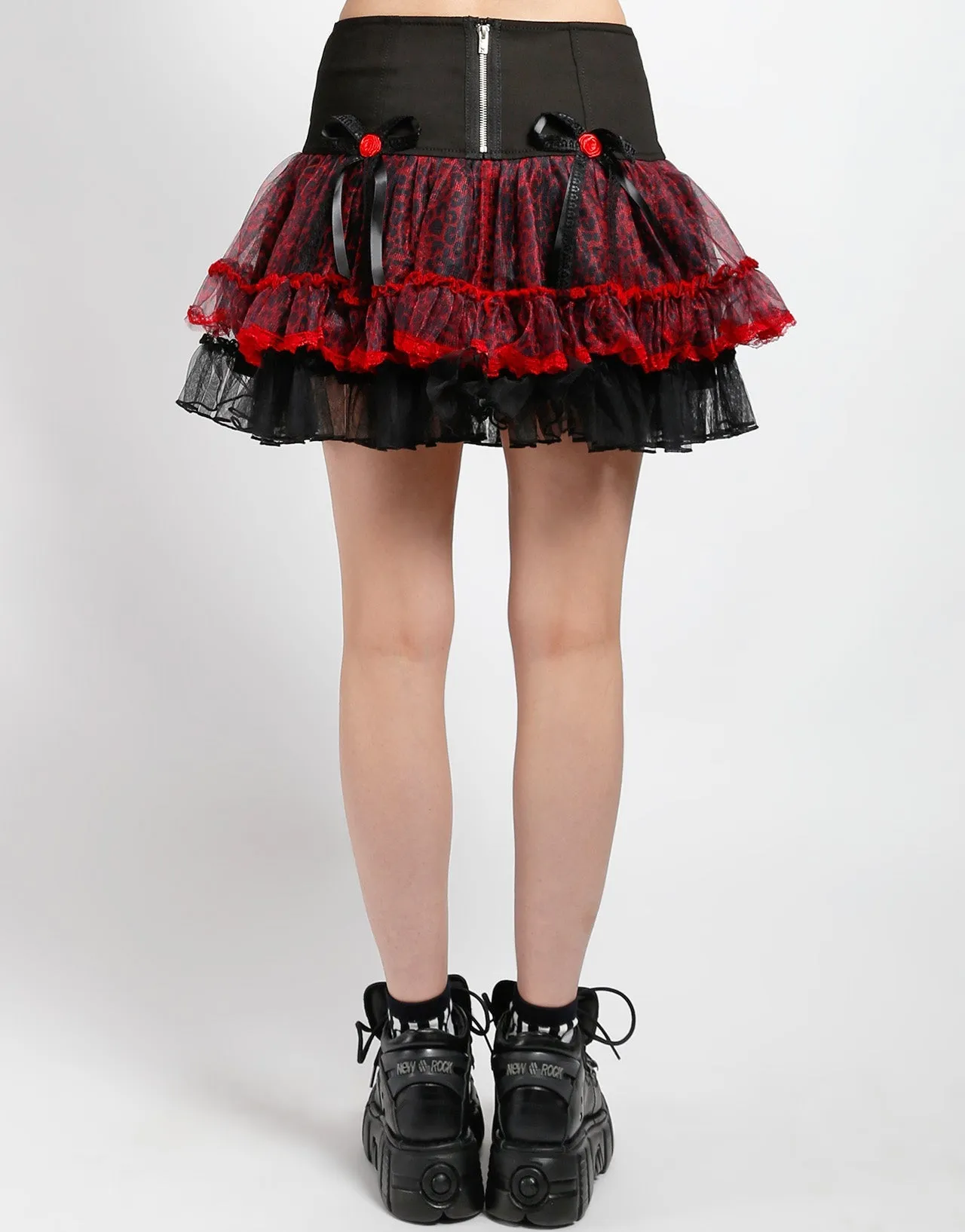 TUTU SKIRT RED LEOPARD ReflectiveAccentDetails