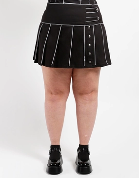 CURVE BAND PLEATED SKIRT WHITE Light Waist