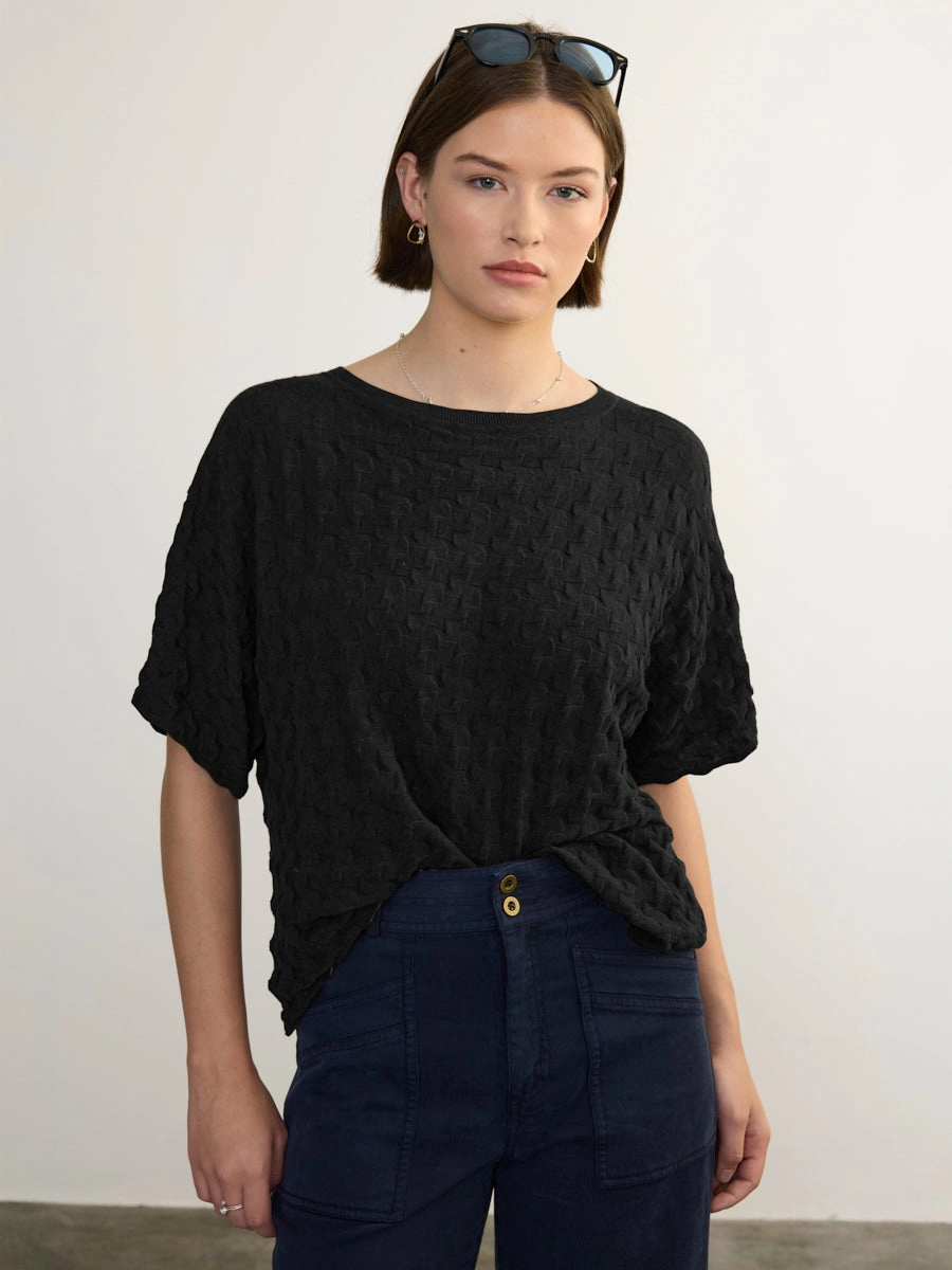 Self Fabric Tie Closure CompactSize 3D RELAXED TEE