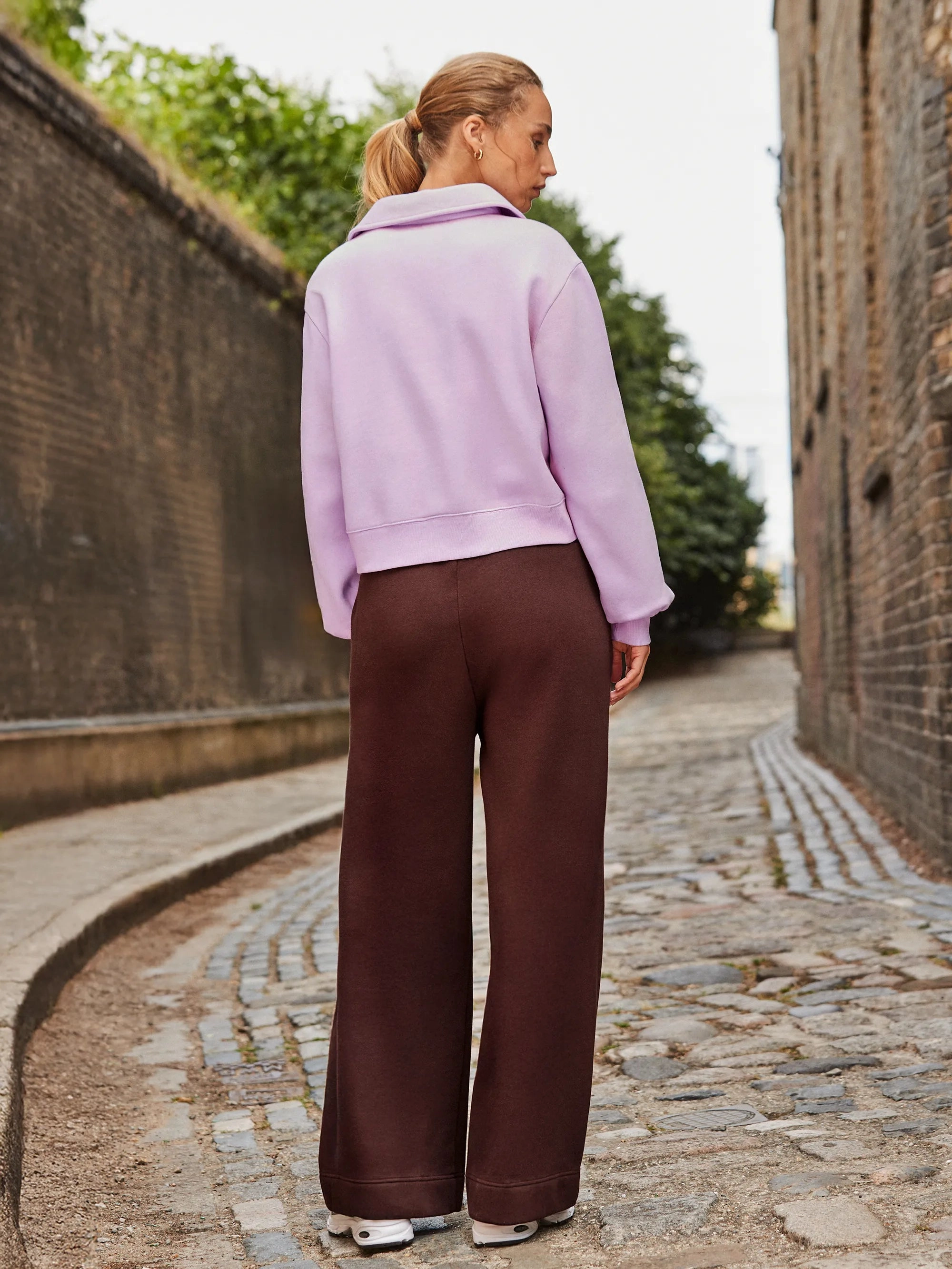 Lilac Polo Cotton-Jersey Sweatshirt Moisture Control Technology