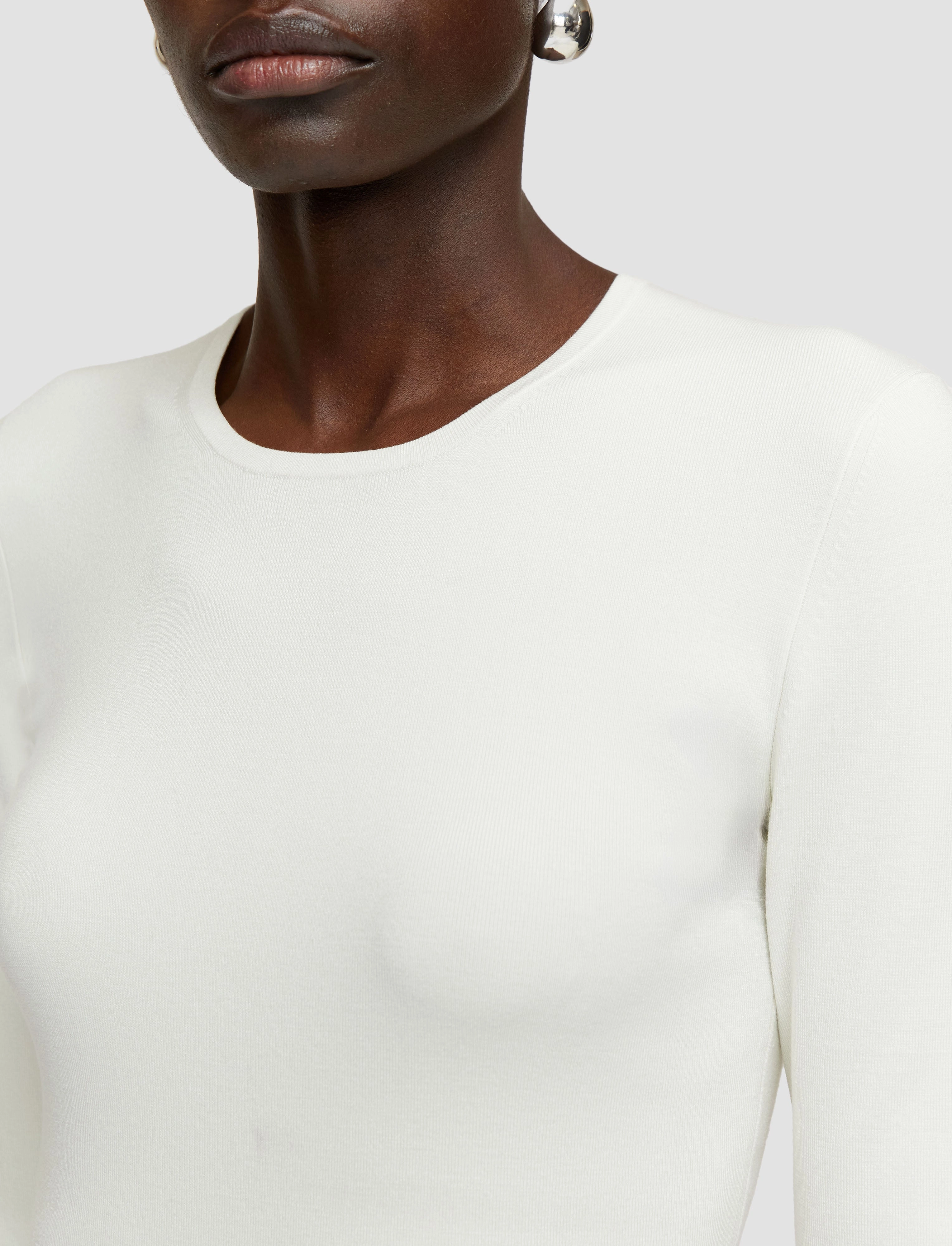 Silk Stretch Top Street Style Drop Shoulder Cut