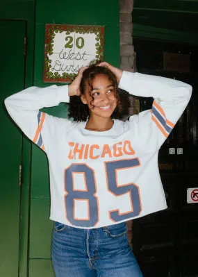 Chicago 85 Crop Crewneck - White Cold Day Ready
