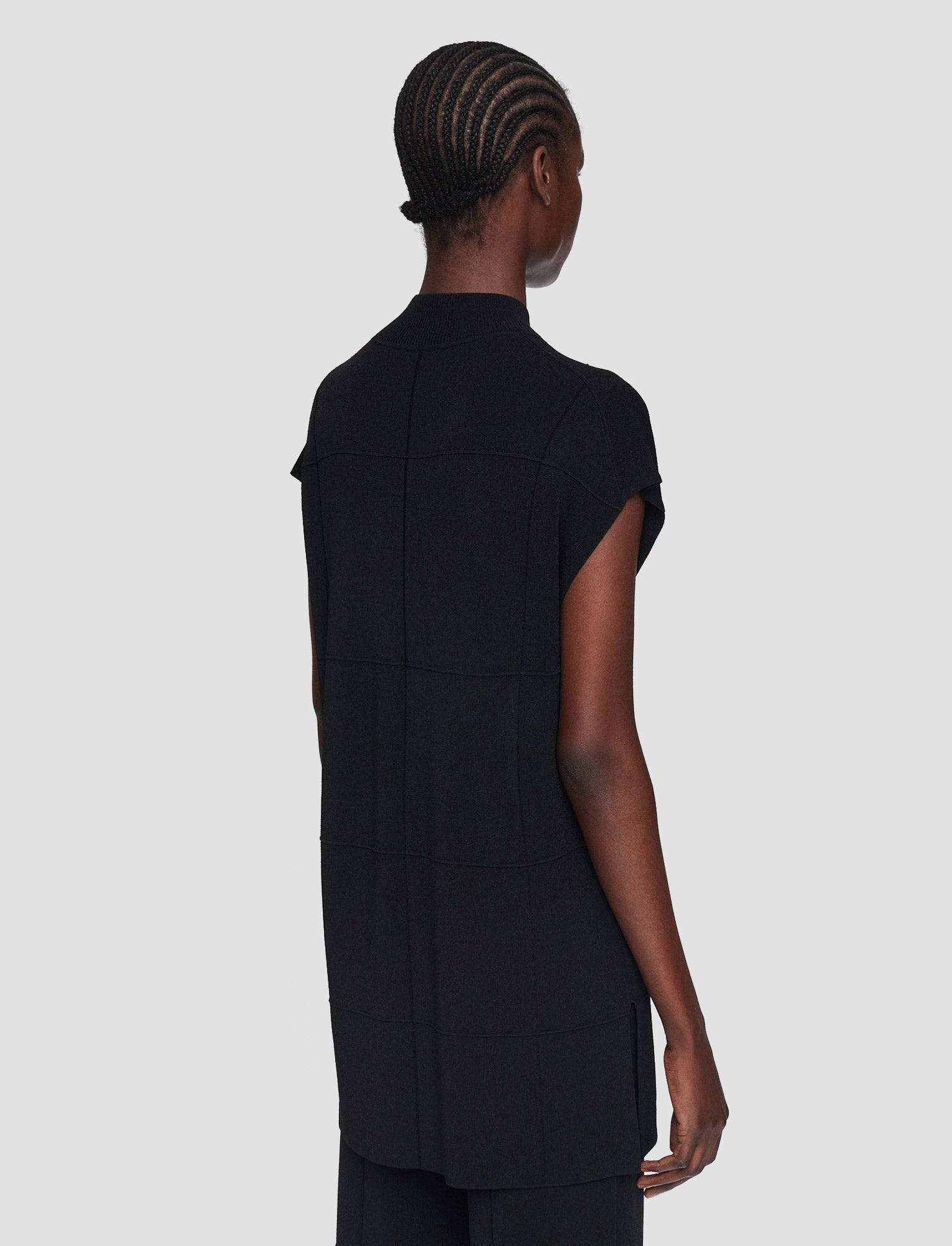 Grid Viscose Knitted Tank Top StaticFree Material