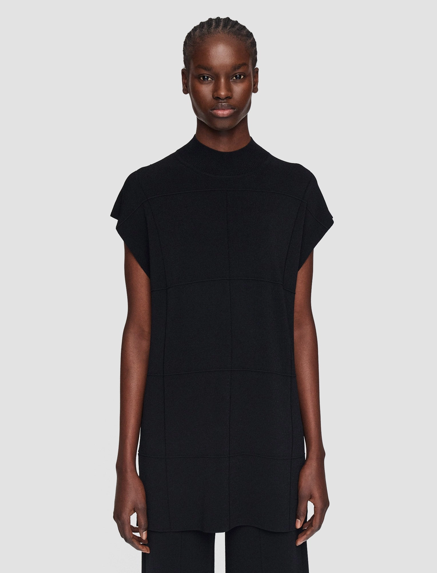 Reversible Seamless Design Layered Ventilation Design Grid Viscose Knitted Tank Top