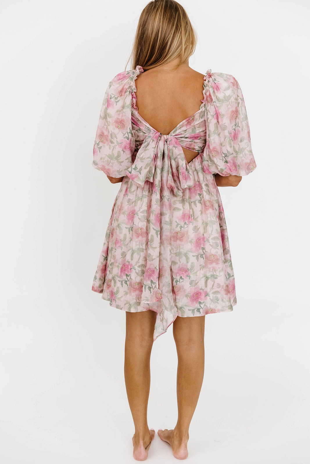 Emma Babydoll Mini Dress in Pink *Final-Sale* Care-Instructions-Included