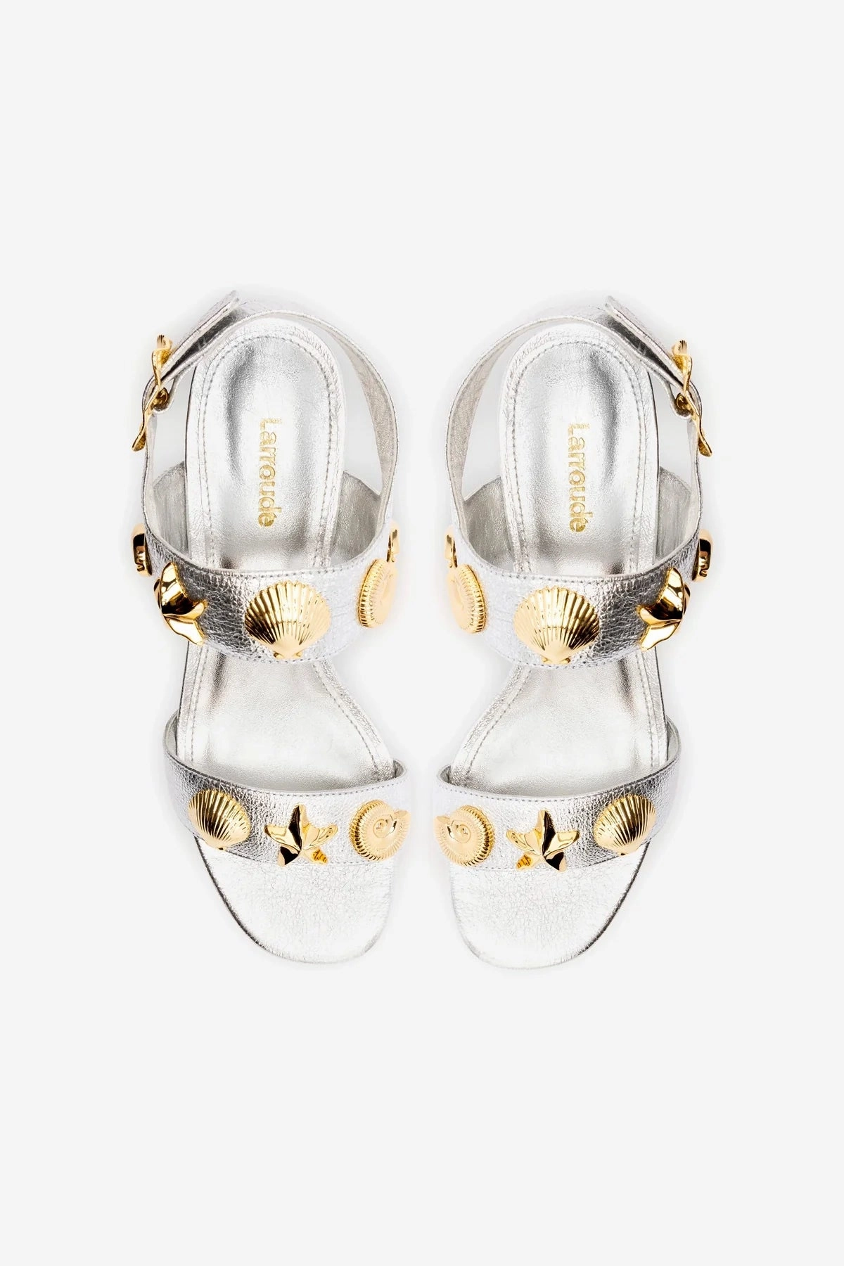 Grip Support Woven Madison Block In Silver Metallic Leather