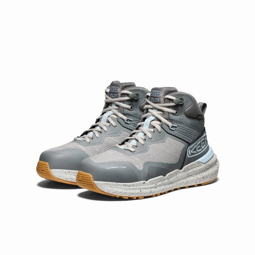 Anti Static Lining Women's Synchro Waterproof Work Boot (Carbon Toe)  |  Steel Grey/Gum