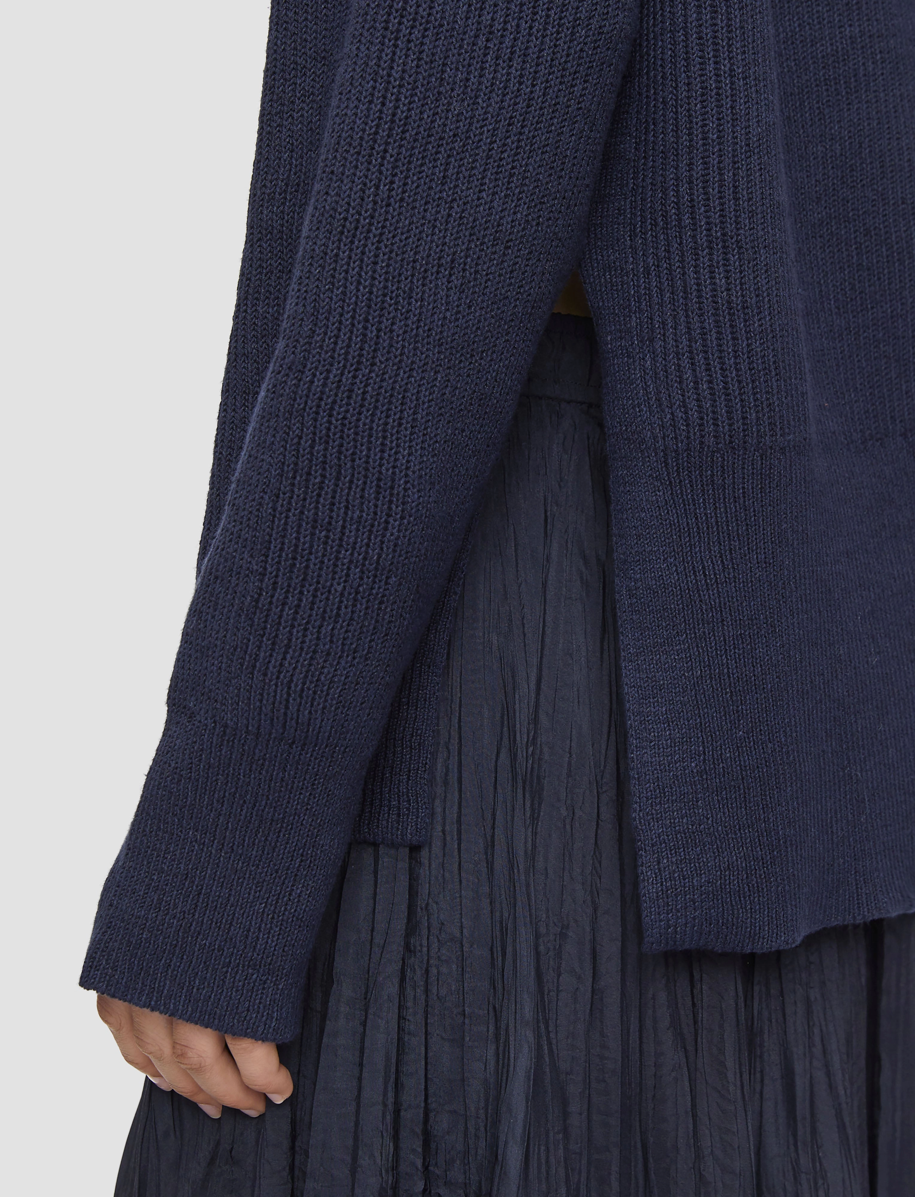 Linen Blend Knit Jumper Hooded Knit Variation