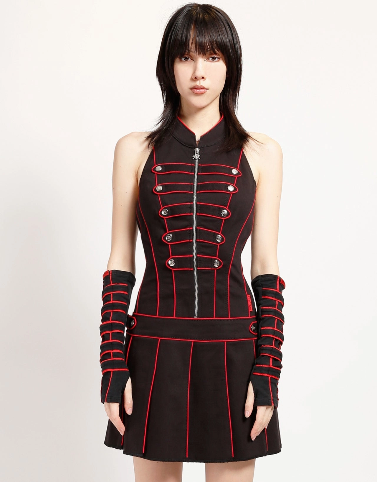 BAND DRESS RED Anniversary-Event A-Line