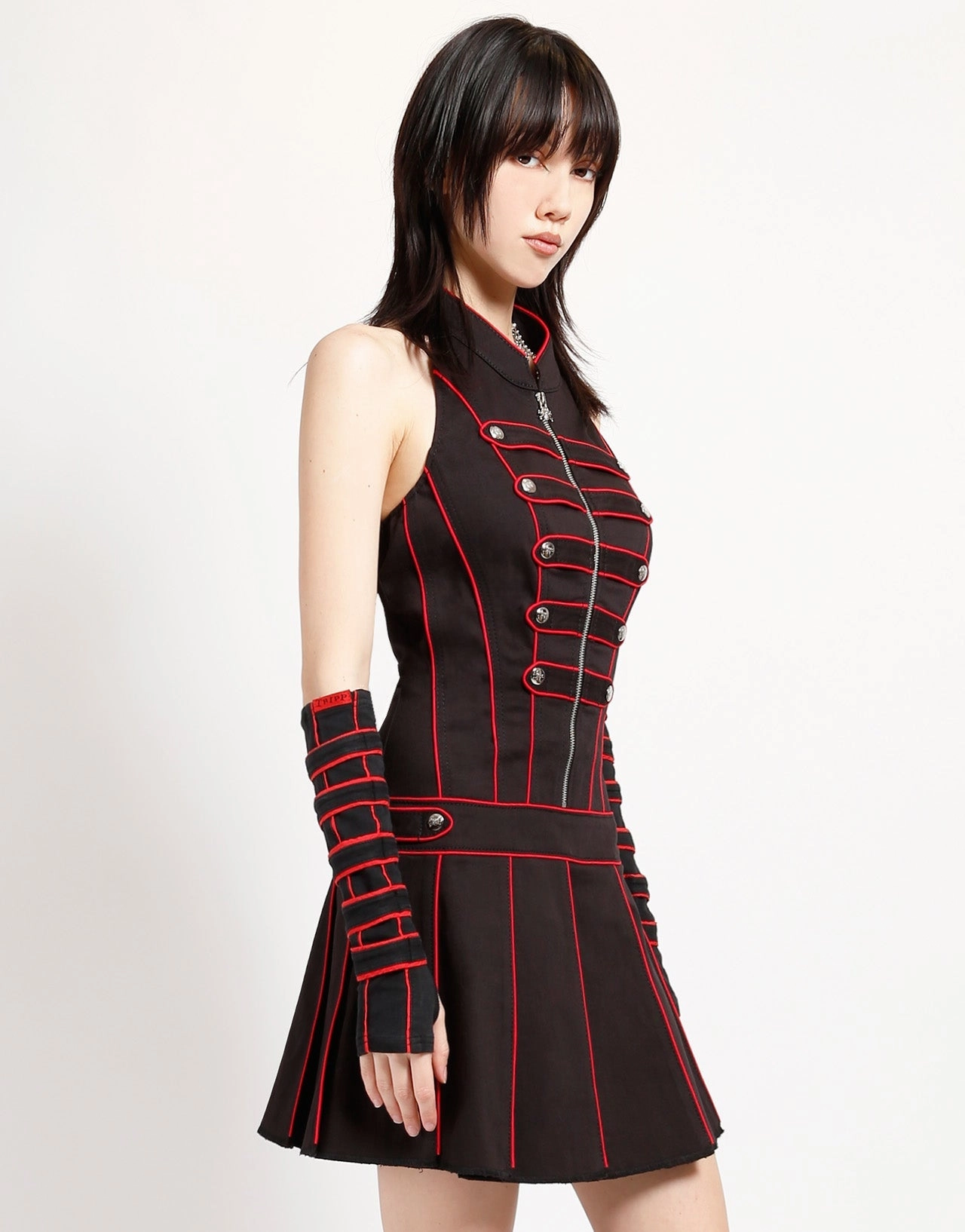 BAND DRESS RED Contemporary Cut
