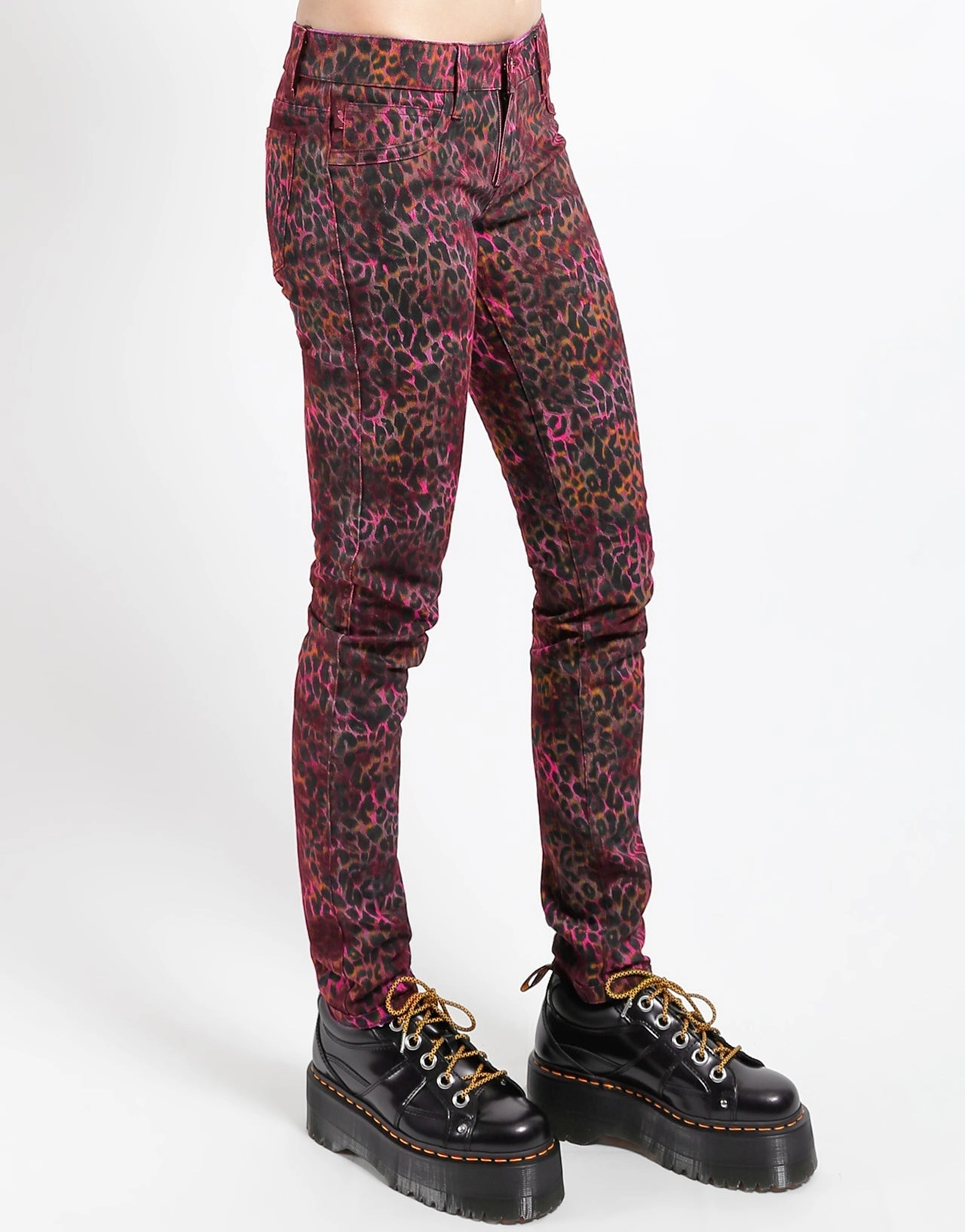 Textured Family Style Autumn Days Basic Fashion REVERSIBLE JEAN PINK CHEETAH