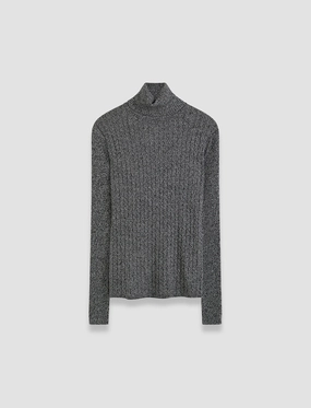 Ribbed Cable Knit High Neck Jumper Daily Casual Style