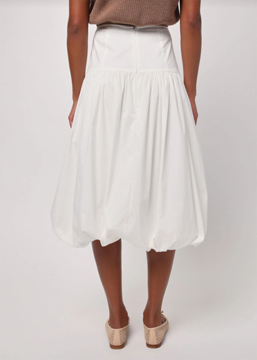Performance Ready No Ride Fit Ricki Poplin Midi Skirt - White