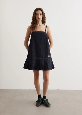 Rinse Denim Strap Mini Dress Neat Look Street Style