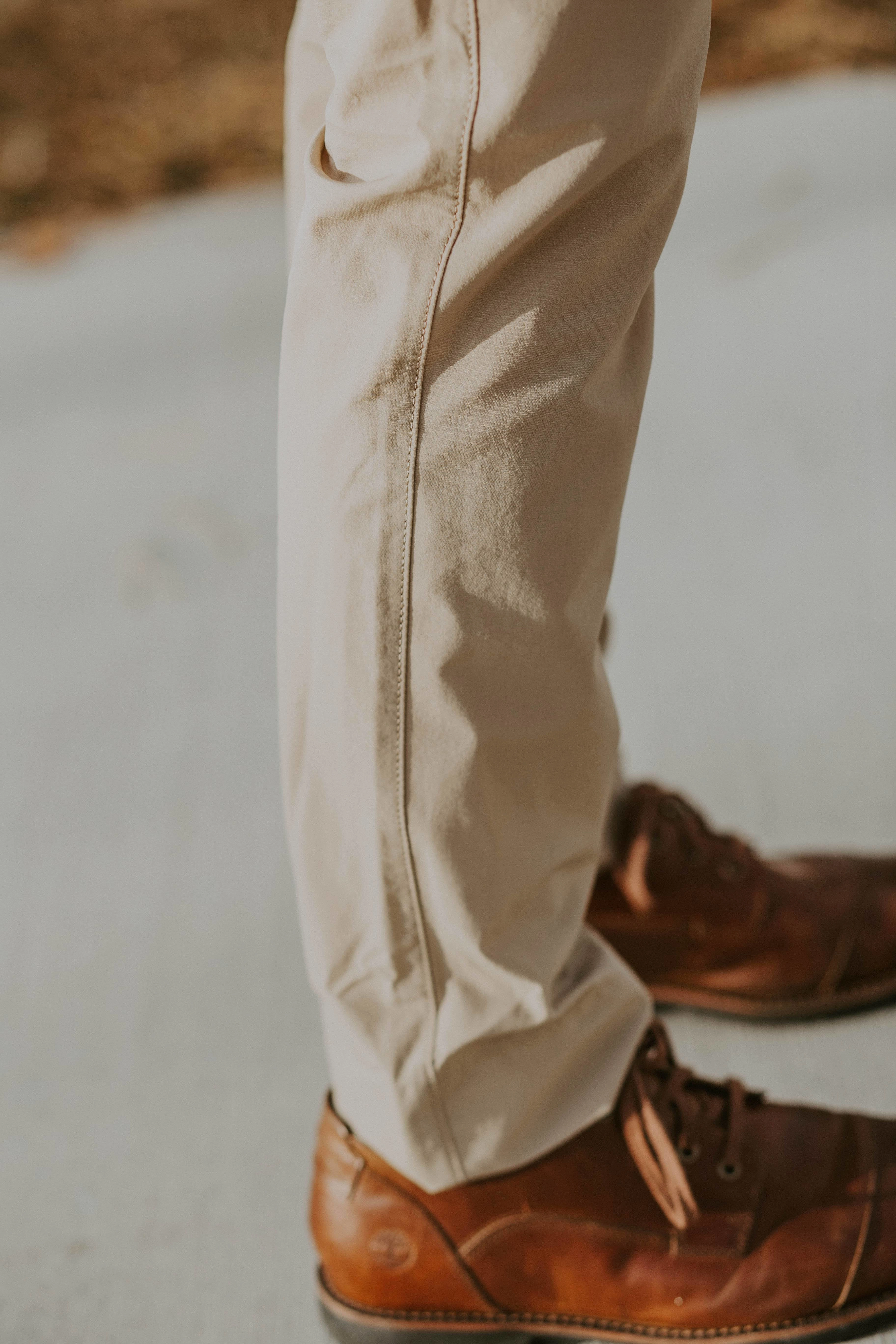 Robbins & Brooks Slim Flex Pants Tan, Original Design Flexible Comfort Wear TemperatureRegulation