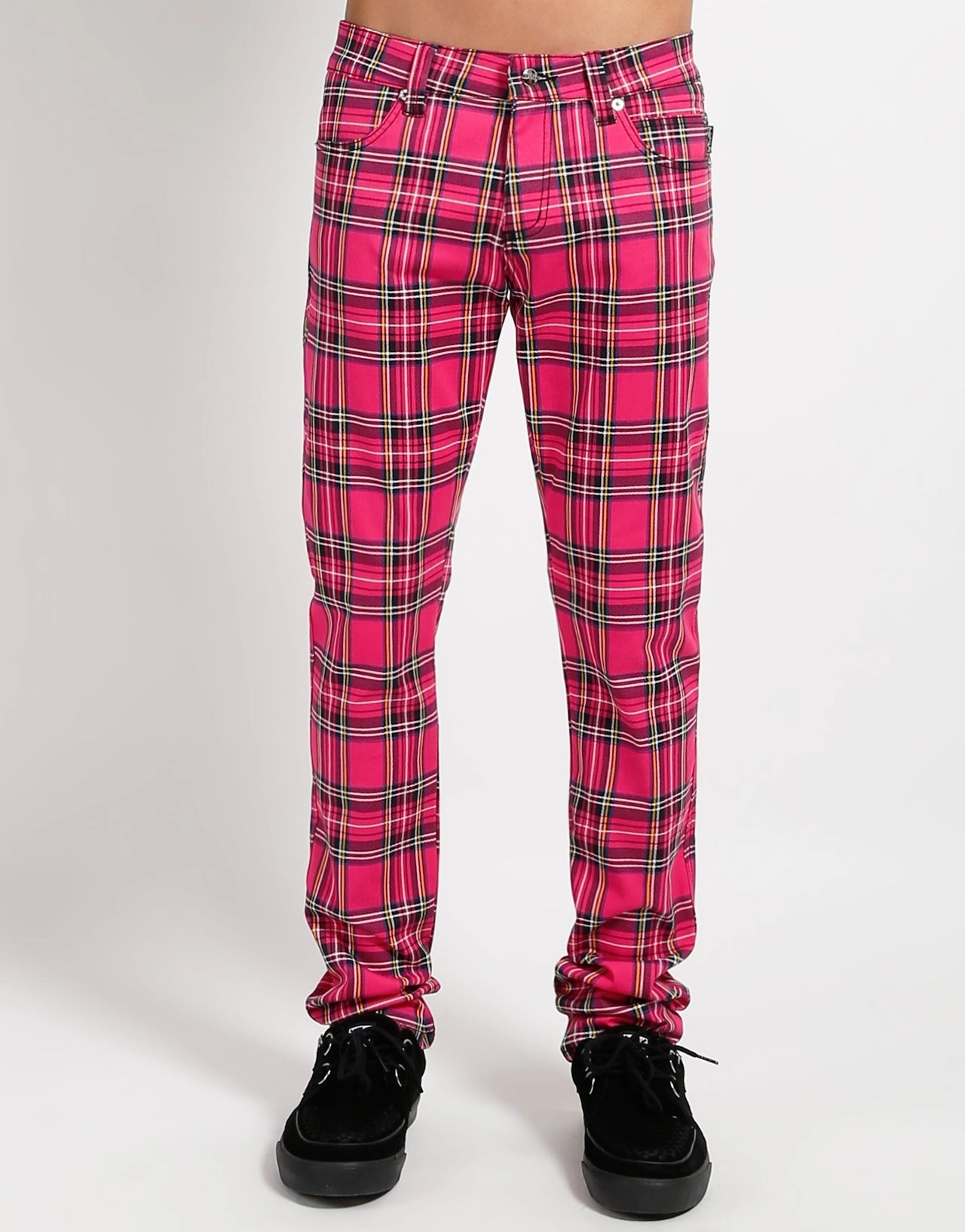 ROCKER JEAN PINK PLAID Basic Fashion