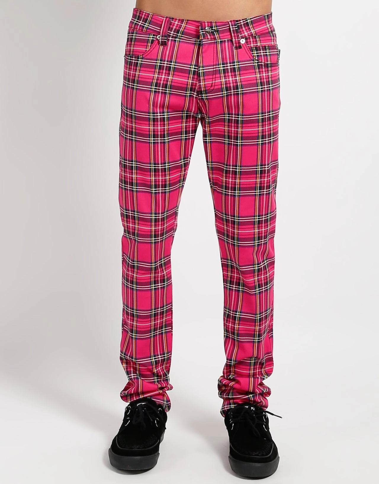 Modern Vibes ROCKER JEAN PINK PLAID