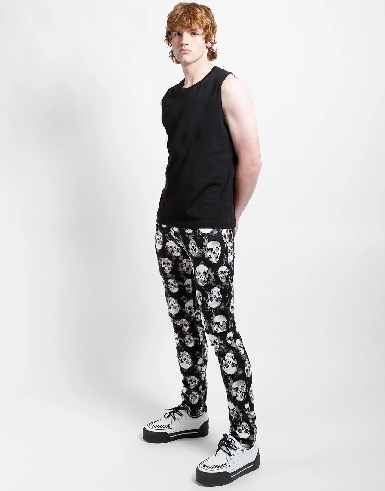 ROCKER JEAN SHADOW SKULL Parent Style Evening Stroll Festival Outfit Unisex Fit