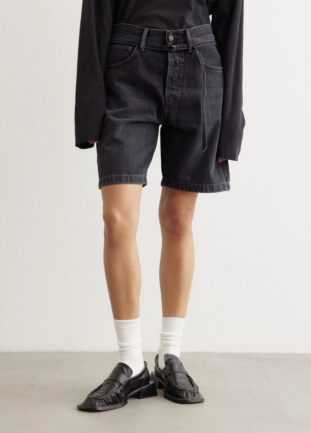 Roland Denim Shorts Garment Dyed Texture