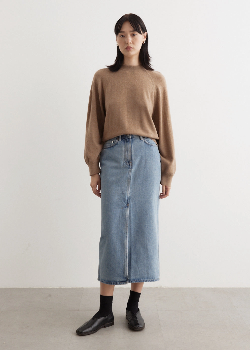 Rona Long Denim Skirt Lightwear Option Versatile Outfit