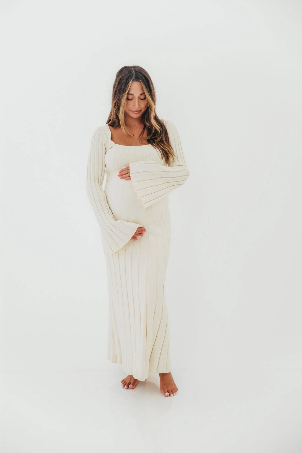 Rowan Square Neck Maxi Dress in Cream Trend Movement