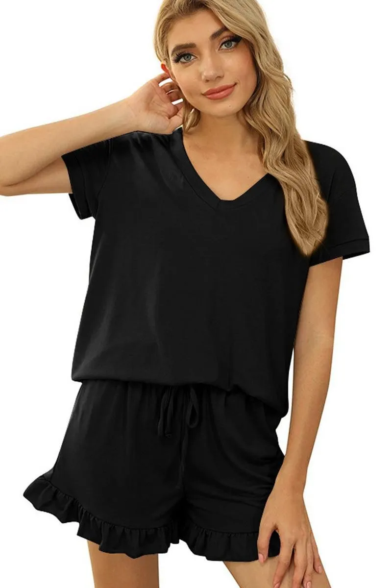Versatile Layers RUFFLED HEM SHORTS AND TOP SET